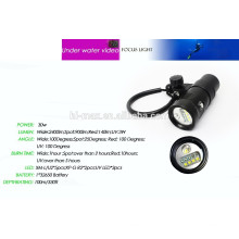 Hi-max xm-l / u2 * 5pcs вело свет белого света XP-G красный / UV * 3pcs 2400lm видео- свет погружения